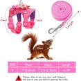 thumbnail image 3 of Minzimin 2 Pieces Small Hamster Harness and Leash Set, Guinea Pig Clothes with Bowknot Bell and Bell Decor, No Pulling Comfort Padded Vest Striped for Guinea Pig Hamster Ferret Rats, 3 of 8