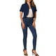 thumbnail image 2 of BLAZER DE TRABAJO CHIC PARA MUJERES INSPIRE, CON CUELLO SHAWL, SIN CUELLO, ABIERTO EN FRONTAL, CORTO, TALLA XL, AZUL OSCURO, 2 of 6