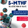 thumbnail image 6 of Center-Filled 5-MTHF Folate L-Methylfolate Gummies - Sugar-Free MTHFR Vitamins B Complex Support with Methylated B1, B6 and B12 Cofactor - Mood, Behavior, Cognition - 60 Count, 6 of 6