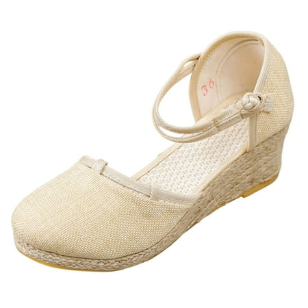

Summer Slope Heel Sandals Women Versatile Fashion Breathable Buckle Strap Sandals Women Women Heels Sandals under 10 Sexy Sandals for Women Camping Sandals Women Clear Sandals Women Size 9 Womens
