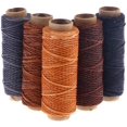 thumbnail image 1 of 5pcs Leather Sewing Waxed Thread for Leather Craft Bookbinding Stitching DIY 150D 50m, 1 of 7