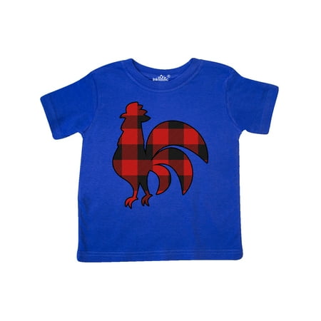 

Inktastic Rooster Silhouette Plaid Gift Toddler Boy or Toddler Girl T-Shirt