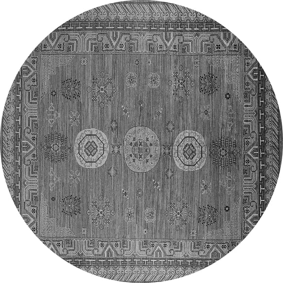 Ahgly Company Indoor Round Oriental Gray Industrial Area Rugs, 8' Round