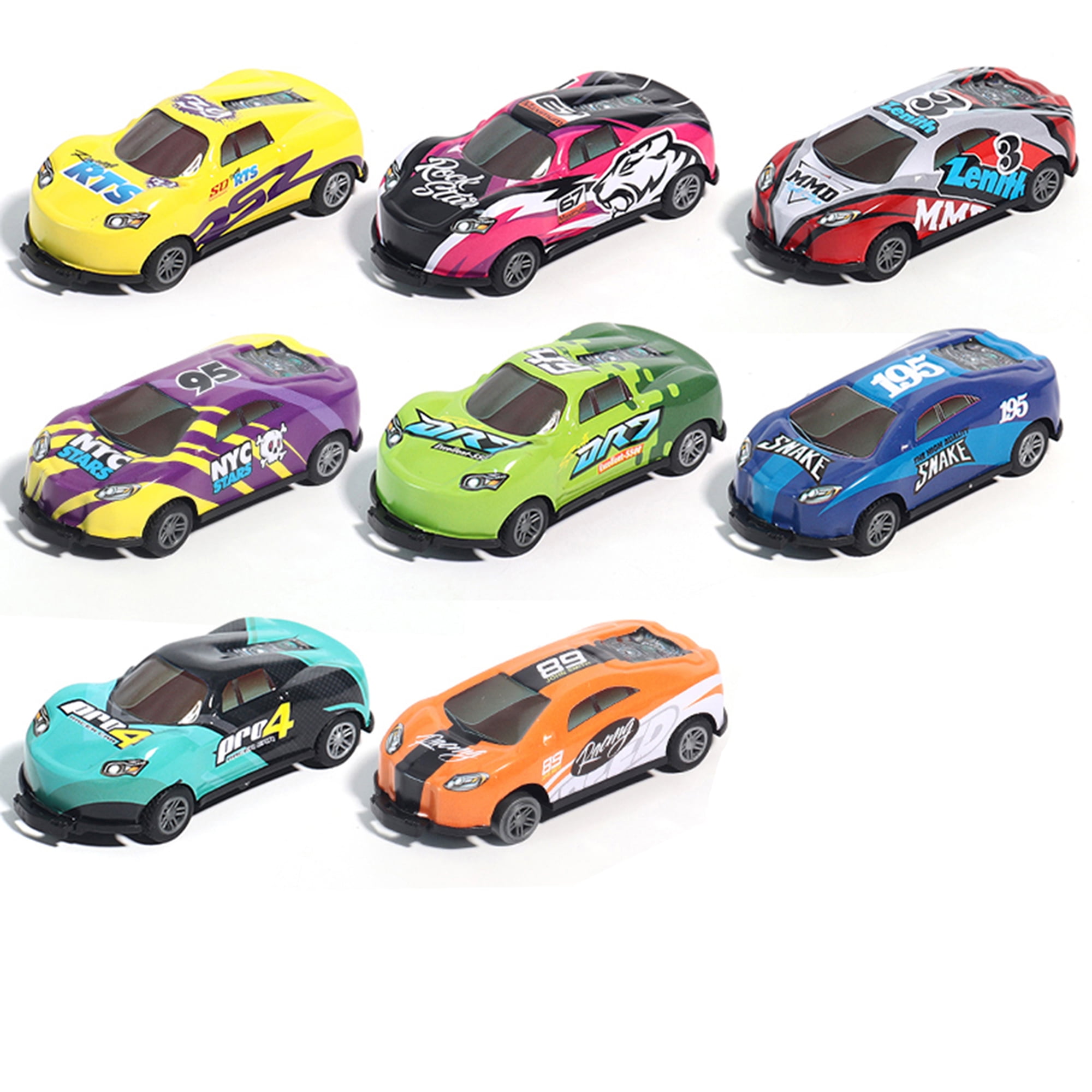 Michellecmm 8 Pcs Pull Back Cars Die Cast Metal Toy Cars Vehicle Set