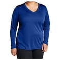 thumbnail image 2 of Yellow Rooster Women's Long Sleeve PosiCharge Competitor V-Neck Tee True Royal 3XL, 2 of 7