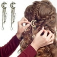 thumbnail image 4 of Horquillas para el pelo con forma de media luna y estrella con diamantes de imitación románticos, horquillas para el pelo con borlas y cuentas de cristal, horquillas para el pelo con cadena para, 4 of 5