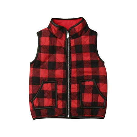 

Brilliantme Kids Baby Girls Plaid Vest Waistcoat Warm Jacket Autumn Winter Coats Outwear Christmas Outfits