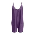 thumbnail image 5 of Riforla Women's Sleeveless Overalls Jumpsuit Casual Solid Summer Wide Leg Bib Pants Bottons Jumpsuit Romper with Pockets Short 2 Piece Sets for Women S, 5 of 6