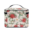 thumbnail image 4 of HELLHERO Poinsettia Pattern Portable Cosmetic Bag Organizer 8.86 x 6.5 x 5.9 Inches Storage Pockets Friend with Large Capacity Daily Work, 4 of 6