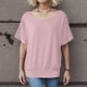 thumbnail image 4 of Camiseta oversize de mujer con mangas murciélago y manga corta - Poliéster, cuello redondo, liso/estampado floral, S-XXL para uso informal/de oficina, 4 of 4