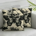 thumbnail image 3 of BANET Death Moth Square Cushion Covers Set of 2 Skull Decor Reversible Outdoor Throw Pillow Covers Cases for Halloween Decorations Throw Pillowcases for Sofa Couch Chair Decor 24x24in, 3 of 7