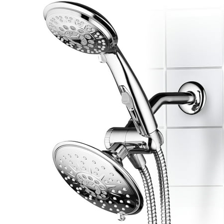 Hydroluxe 30-Setting Ultra-Luxury 3-Way 6-inch Rainfall Shower Head/Handheld Shower Combo with Patented ON/OFF Pause Switch (Premium