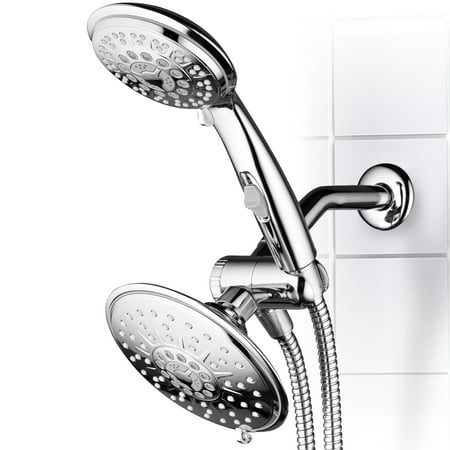 HydroluxeÂ® 30-Setting Ultra-Luxury 3-Way 6-inch Rainfall Shower Head/Handheld Shower Combo with Patented ON/OFF Pause Switch (Premium (Best Shower Head Combo)