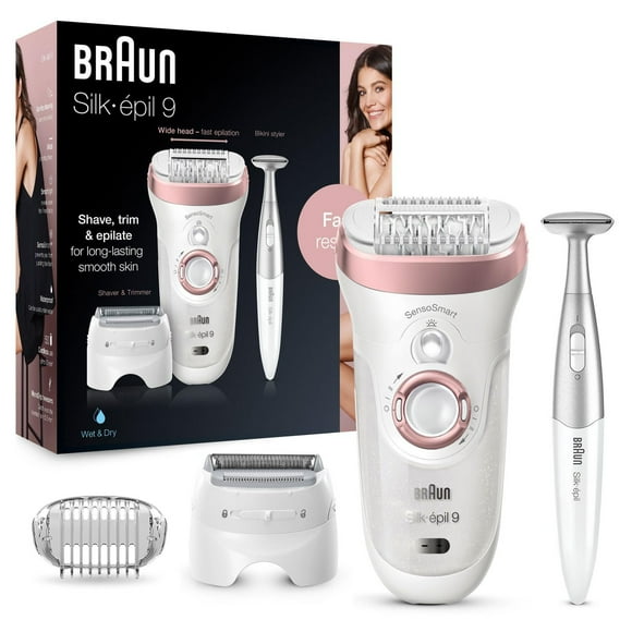 Épilateur Braun Silk-épil 9 9/890 SensoSmart rose doré avec 7 accessoires