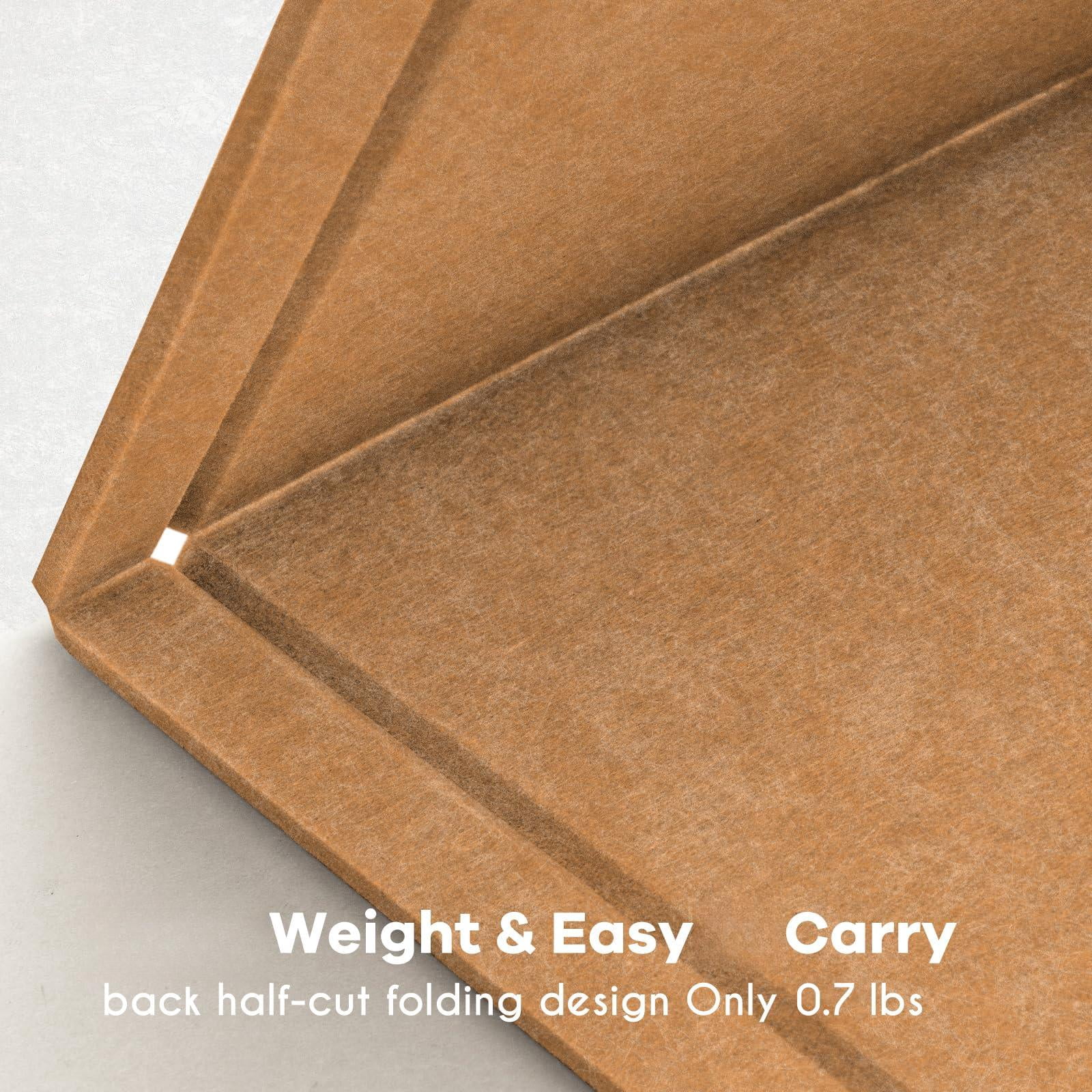 Bulletin Board  24 X 18 Inches Felt Decorative Pin Cork Alternative For Wall Foldable Photo Self-adhesive Vision Mood With 20 Pushpins - Apricot