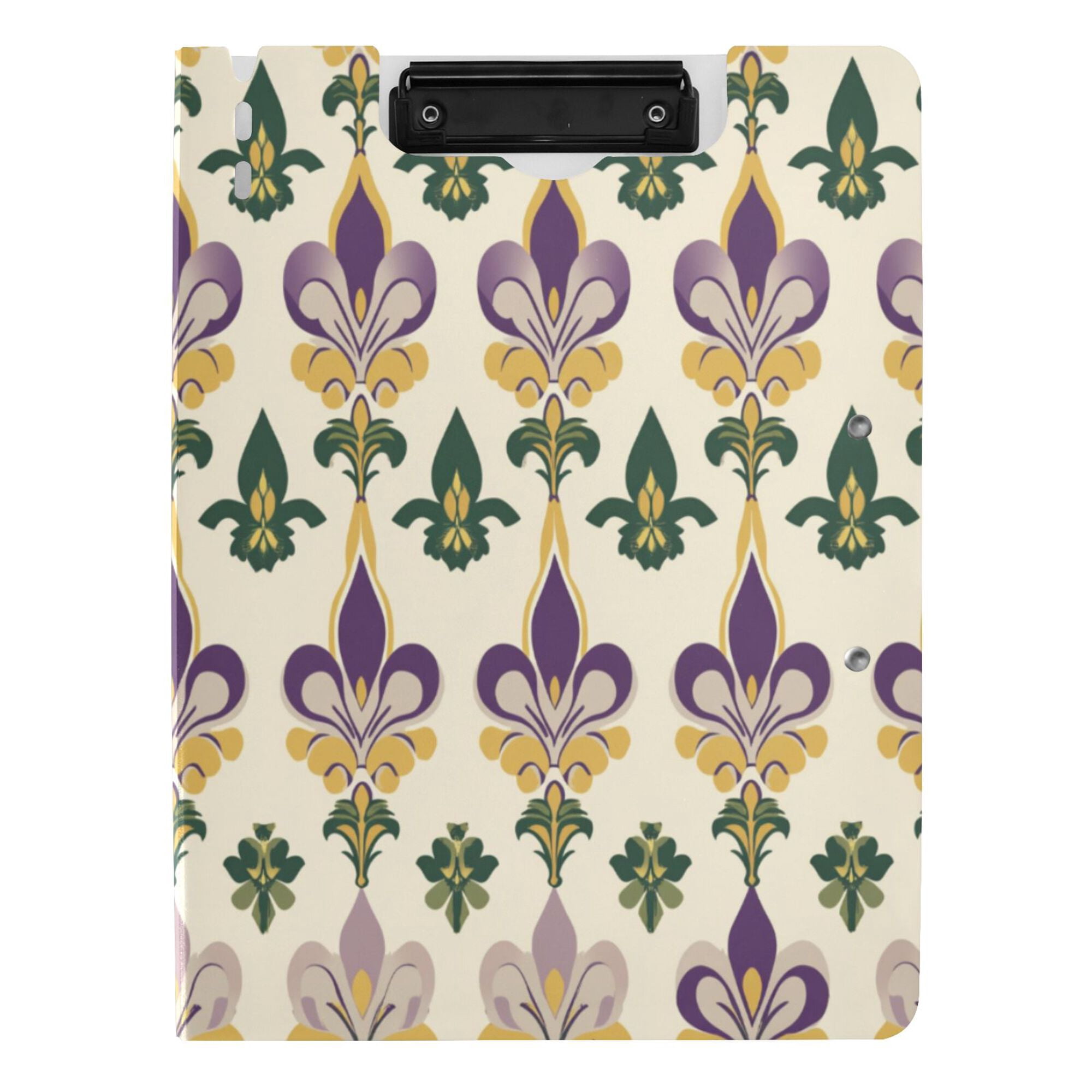 FORMRS A4 Clipboard Folder with Pen Holder Horizontal Foldable School Office Binder, Beige Floral Pattern