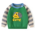 thumbnail image 3 of SERTG Kids Soft Knit Sweater with Cute Print Stripe Fall Winter Round Neck Gender Pullover Comfortable Tops for Children 1-5 Years(Green,3 Years), 3 of 7