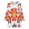 thumbnail image 2 of 70's Rainbow Loose Dress Evening Dress Summer Dresses for Women Luxury Dress Long Sleeved Dress, 2 of 4