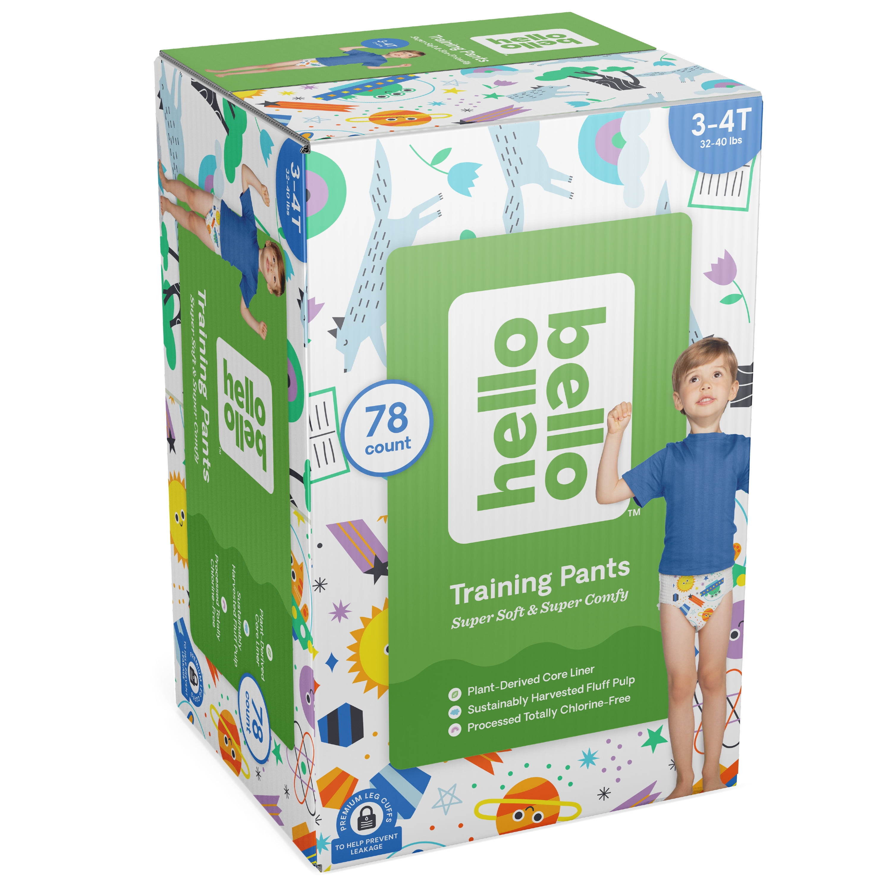 Hello Bello Training Pants I Size Large (3T-4T) I 78 Count Bedtime Stories & Space Travelers