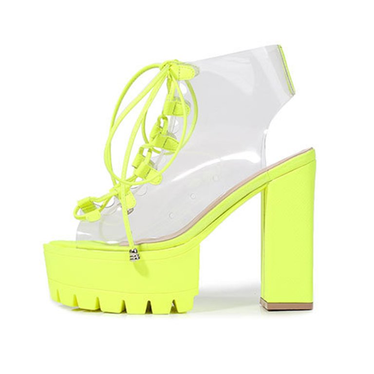 Green rubber boots with 2025 yellow laces