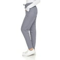 thumbnail image 2 of Hey Collection Womens Knit Stretch Scrub Joggers Scrubs Pants, Grey, Small, 2 of 5