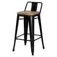 thumbnail image 2 of Metropolis Low Back Metal Bar Stool With Wood Seat (Set of 4), Multiple Colors, 2 of 5