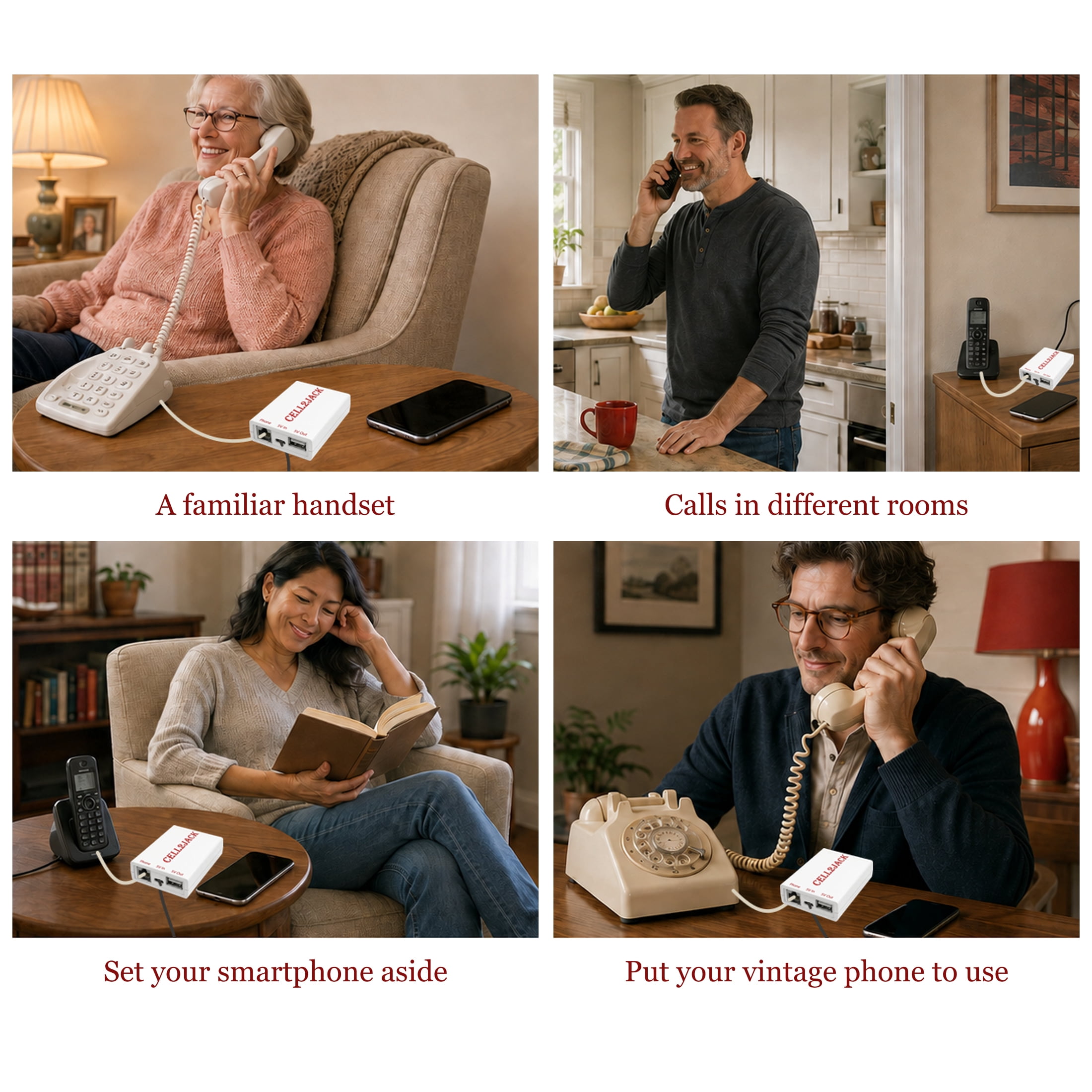 Cellphone to Home Phone Adapter - Make and Receive Cell Phone Call on Your landline Phone Free