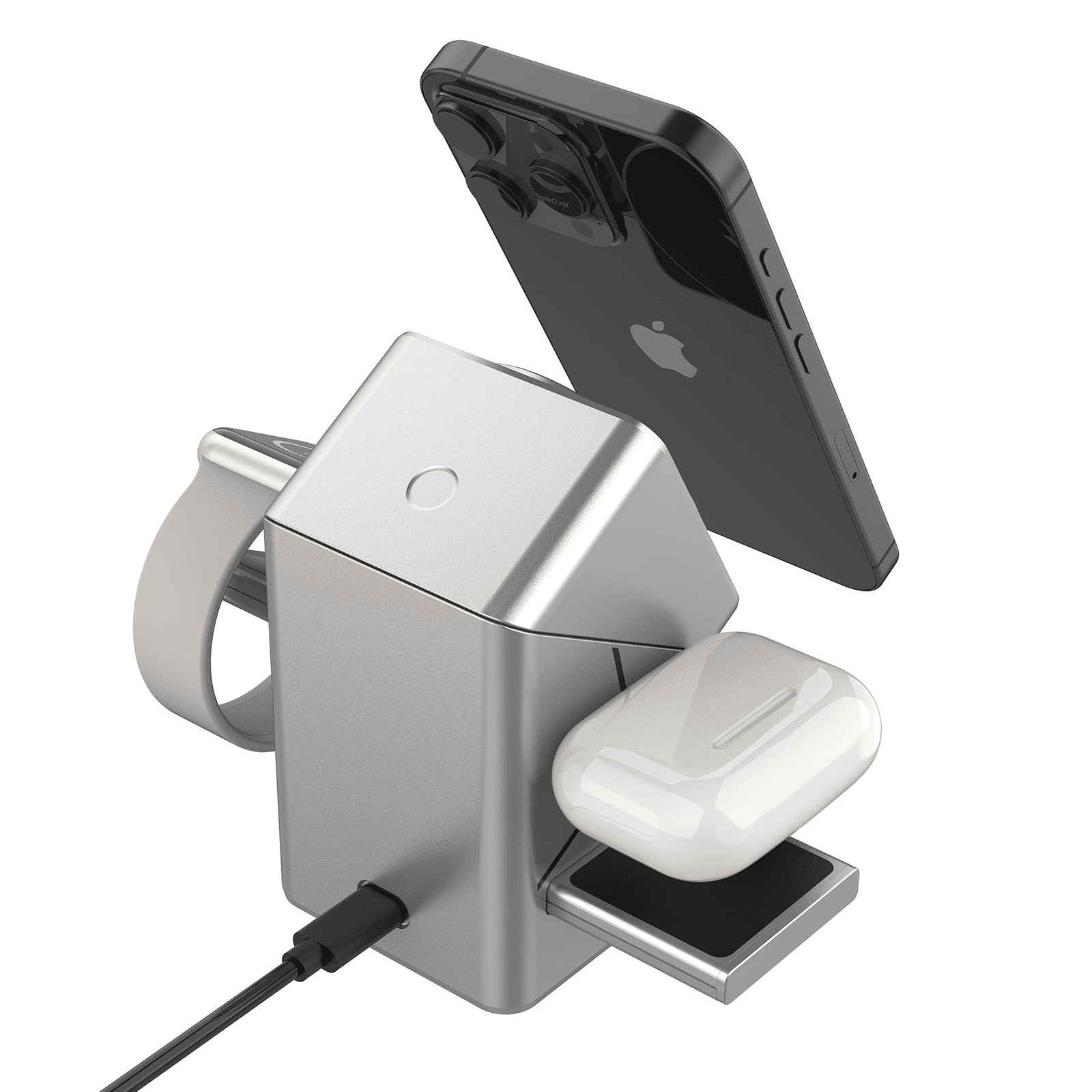 Auto-rotate Touch Magnetic 3 in 1 Wireless Charger Fast Charging Station for IPhone 12/13/14/15/16, for Iwatch & AirPods