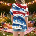 thumbnail image 4 of CCRFTGI Usa Flag Shirts for Child Boys Girls Size 7 Patriotic 4th Of July Cute Tops American Flag Stars Striped Tshirt Red White and Blue Summer Tops Festival T-Shirts Royal Blue 5-6 Years, 4 of 6