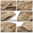 thumbnail image 3 of Women's Cotton Cargo Pants Casual Y2K with 6 Zipper Pockets Baggy Hiking Work Pants (No Belt)Khaki,Size 6, 3 of 5