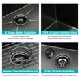 thumbnail image 4 of 33×22 Inches Gunmetal Black 16-Gauge Stainless Steel Kitchen Drop in Single-Basin Top-Mounted Sink Basin, 4 of 8