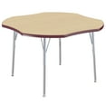 thumbnail image 1 of ECR4Kids 48in Clover Contour Thermo-Fused Adjustable Activity Table Maple/Burgundy/Silver - Standard Swivel, 1 of 2