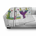 thumbnail image 3 of Lily Soft Flannel Fleece Throw Blanket, Hand Drawn Merry Arrangement of Letters Birthday Themed Female Name with Balloons, Cozy Plush for Indoor and Outdoor Use, 70" x 90", Multicolor, by Ambesonne, 3 of 6