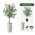 thumbnail image 3 of Artificial Tree in Modern Swirl Pattern Planter, Fake Eucalyptus Silk Tree for Indoor and Outdoor Home Decoration - 66" Overall Tall (Plant Pot Plus Tree), 3 of 5