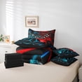 thumbnail image 5 of Erosebridal Gamer Bed in a Bag Twin size 7pcs , Geometric Comforter Sets with Sheets, Black Blue Red, Reversible, 5 of 5