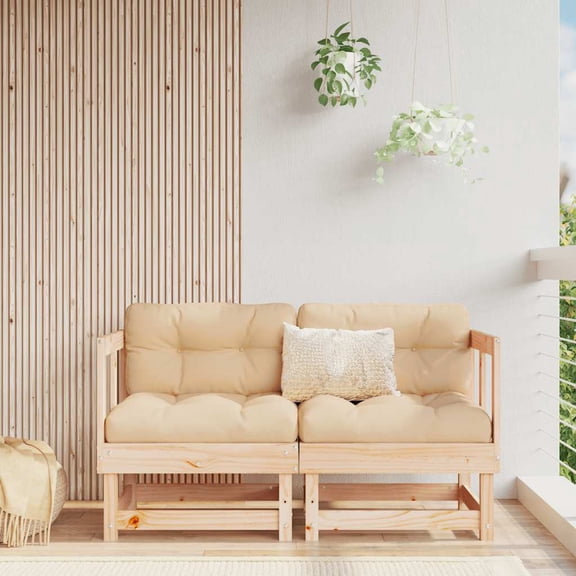 vidaXL Corner Sofa Modular Corner Sofa Square Rustic Modular Seating