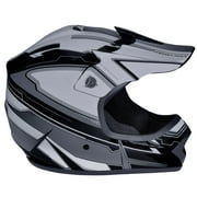 Youth Frenzy MX ATV off-road Helmet DOT Approved Black/Grey, Youth Large