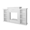 thumbnail image 2 of Barton 70” Freestanding Mantel Stand for 28” Electric Fireplace, Modern Media Fireplace Cabinet with Storage Shelves, White, 2 of 6