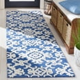thumbnail image 4 of SAFAVIEH Blossom Cletus Geometric Wool Runner Rug, Navy/Ivory, 2'3" x 8', 4 of 10