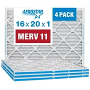 Aerostar 16x20x1 MERV  11, Pleated Air Filter, 16x20x1, Box of 4, Made in the USA