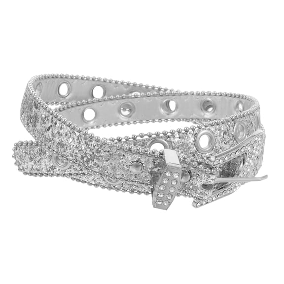 OUNONA for Women Ladies Waist Belt with Round Buckle Stylish Rhinestone