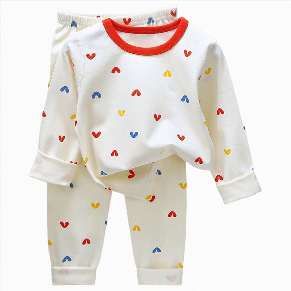 CAUYDY Toddler Girls Sleepwear Baby Boys Pajamas Long Sleeve Top and Pants 2Pcs Set Cute Little Kid Outfits Fall Winter Sizes 4-5 Years,Red