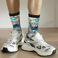 thumbnail image 6 of Hirioo Travel Around The World Pattern Adult Middle Tube Socks Breathable Sock Non-Pilling,Contrasting Color Design, 6 of 6