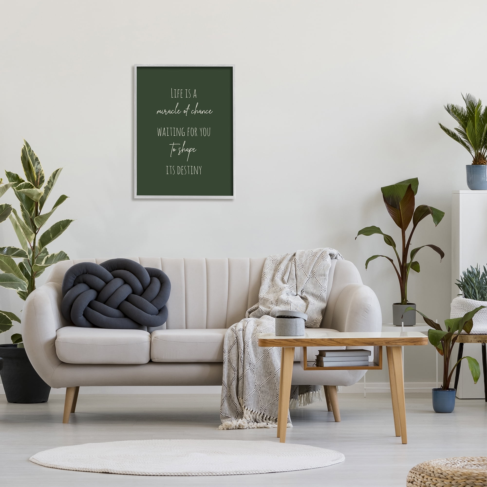 Stupell Indtries Life Is Miracle Of Chance Motivational Phrase Green,24 x 30,Design by Birch&Ink