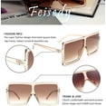 thumbnail image 4 of FEISEDY Women Square Oversized Sunglasses One Piece Fashion Female Big Large Frame UV400 B2539, 4 of 16