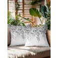 thumbnail image 2 of Waterproof Outdoor Throw Pillows with Inserts 18"x18" Set of 2, Grey Botanical Soft Decorative Pillowcases for Couch Bedroom, Weeping Eucalyptus Leaves Watercolor Pillow Covers for Sofa Living Room, 2 of 8
