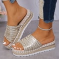 thumbnail image 2 of Bmisegm Women Sandals Fashionable New Pattern Color Blocking Simple Thick Sole Slope Heel Comfortable and Lightweight Summer Casual Shoes Womens Sandals Summer Beige 8, 2 of 9