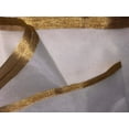 thumbnail image 3 of 100% Silk ORGANZA FABRIC WHITE WITH GOLD BORDER 44" WIDE [15915], 3 of 6