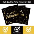 thumbnail image 4 of 96 Pcs Retirement Party Plates Napkins Tableware Set Happy Retirement Supplies Black and Golden, 4 of 7