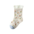 thumbnail image 5 of IROINNID Savings Girl Socks Ankle Socks Girls Children's Cute Colorful Lattice Flowers Pattern Non-slip Breathable Cotton Middle Socks,Blue, 5 of 9